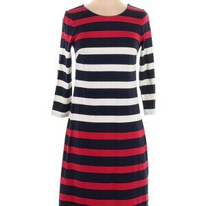 Tommy Hilfiger Casual Dress, Navy, Red, White Striped, Boat Neck, Size XS